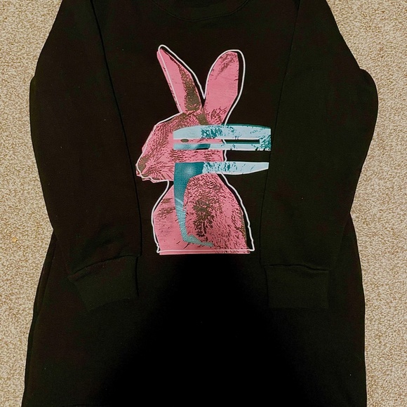 McQ Alexander McQueen Sweatshirt Dress, Glitch Bunny - Picture 3 of 6